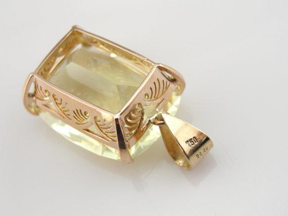 Rare Orthoclase Yellow Feldspar Gold Pendant