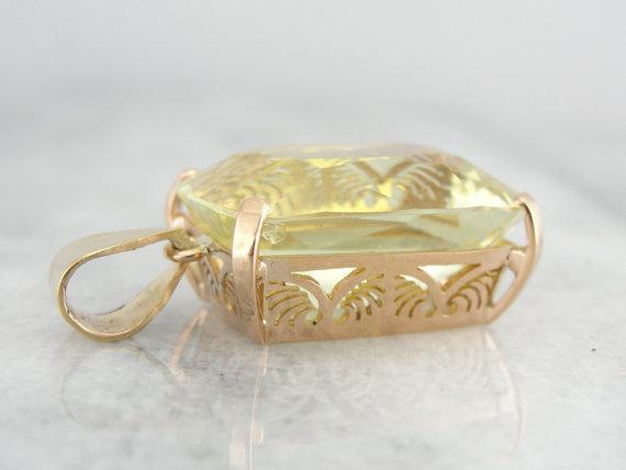 Rare Orthoclase Yellow Feldspar Gold Pendant