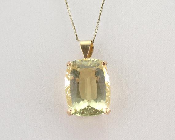 Rare Orthoclase Yellow Feldspar Gold Pendant
