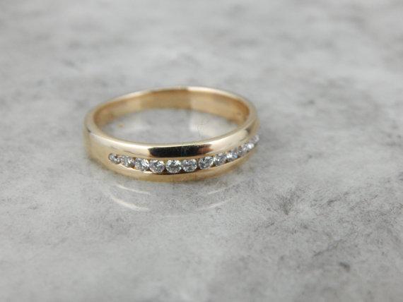 Classic Channel Set Diamond Gold Wedding Band