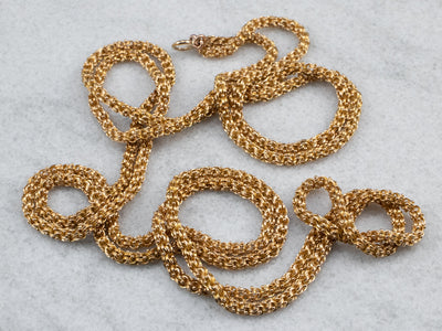 Opera Length Antique Gold Chain