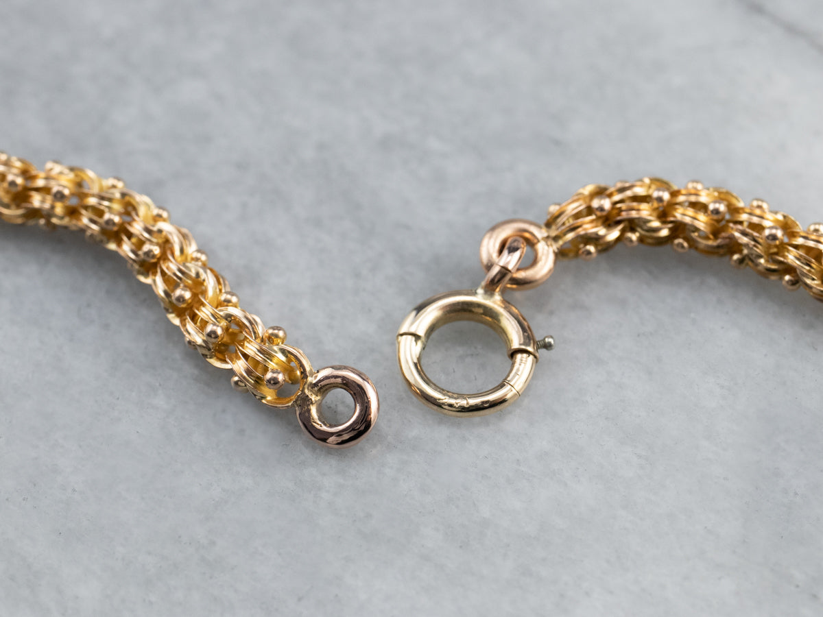 Cadena de oro antiguo de longitud de ópera