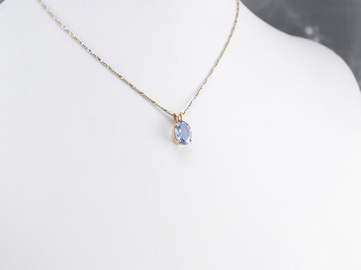 Gold Tanzanite Solitaire Pendant