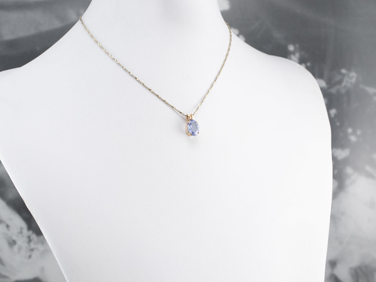 Gold Tanzanite Solitaire Pendant