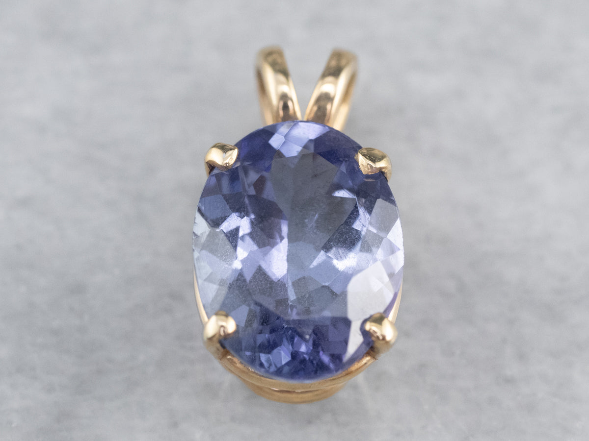 Gold Tanzanite Solitaire Pendant