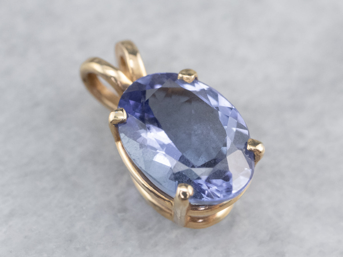 Gold Tanzanite Solitaire Pendant