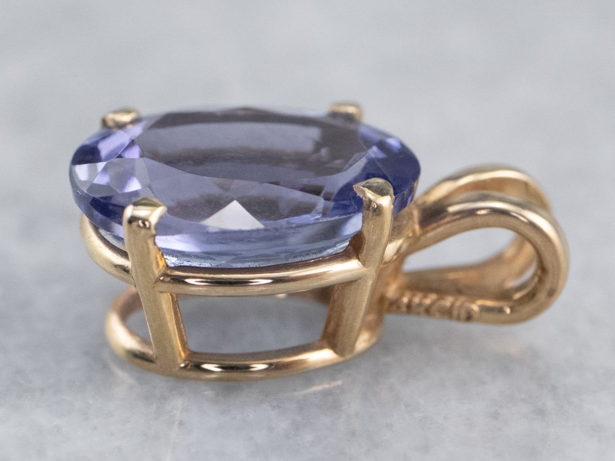 Gold Tanzanite Solitaire Pendant