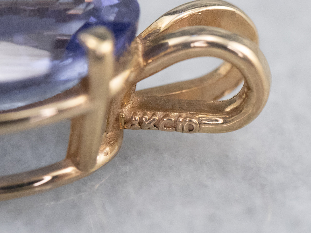 Gold Tanzanite Solitaire Pendant