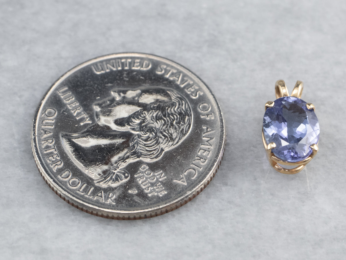 Gold Tanzanite Solitaire Pendant