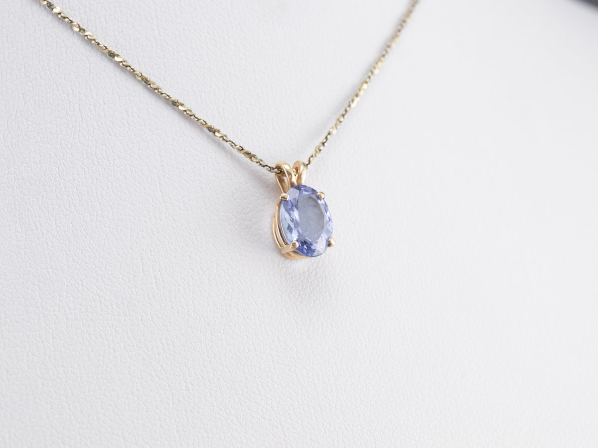 Gold Tanzanite Solitaire Pendant