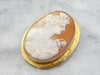 Over-sized Shell Cameo Brooch from Early 1900's