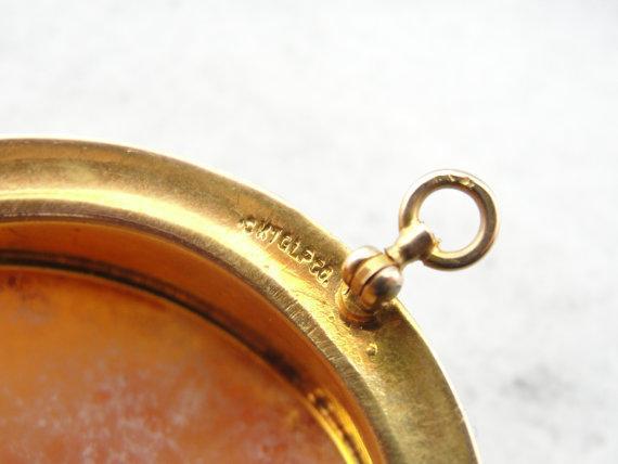 Over-sized Shell Cameo Brooch from Early 1900's