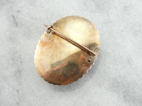 Victorian Mourning Cameo Seed Pearl Brooch
