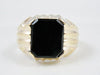 Mens Onyx and Gold Ring, Mid Century Modern