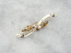 Floral Branch and Leaves Antique Gold Bar Pin