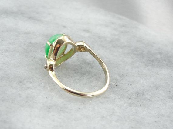 *RESERVED* Ladies Jadeite and Diamond Cocktail Ring