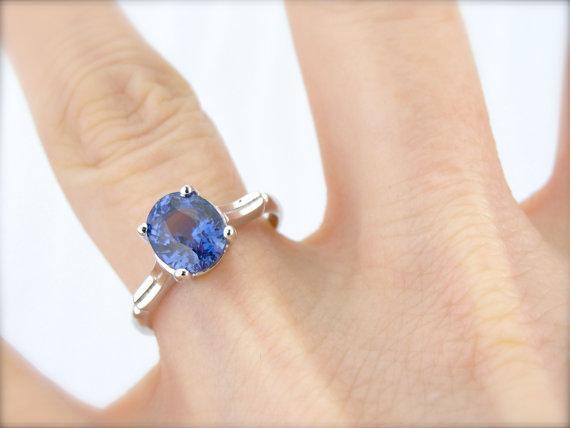Benchmark Quality Ceylon Sapphire, Vintage White Gold Engagement Ring