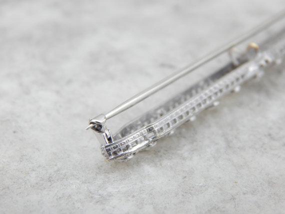Edwardian Platinum Lace and Diamond Filigree Pin
