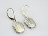 Green Gold Drop Earrings with White Gold Accents
