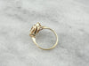 Vintage Modernist Diamond and Yellow Gold Cocktail Ring