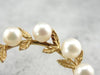 Pearl Etched Wreath Gold Circle Pin