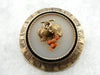 White Onyx and Coral Brooch with Bacchus Grape Bunch Motif