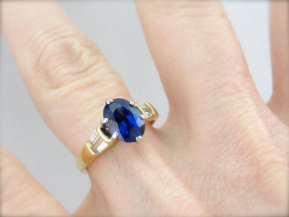 Modern Sapphire Engagement Ring with Channel Set Diamonds