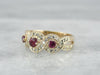 Gold and Ruby Band with Diamond Accents