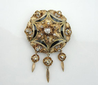 Victorian Pin with Rose Cut Diamonds