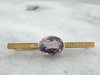 Exquisite Antique Gold Bar Pin with Fine Amethyst Center