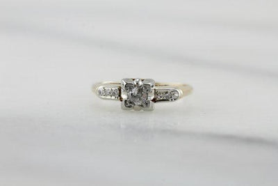 Classic Retro Era Diamond Engagement  Ring