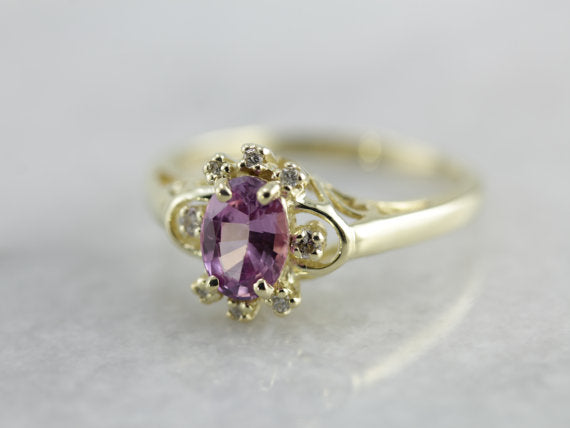 Pink Sapphire Anniversary Ring