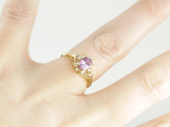 Pink Sapphire Anniversary Ring