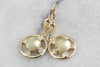 Vintage Diamond Drop Earrings, Versatile and Lovely Drops with Modernist Flair, Polished Yellow Gold