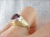 Amethyst Men's Statement Ring in Yellow Gold, Bold Statement Ring in Early Retro Era Style