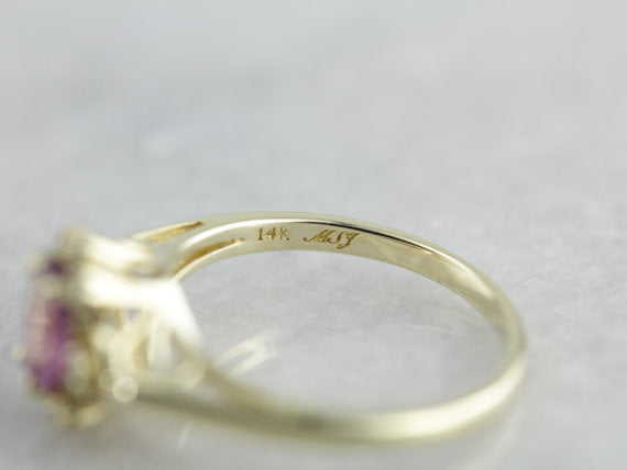 Pink Sapphire Anniversary Ring