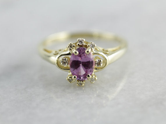 Pink Sapphire Anniversary Ring
