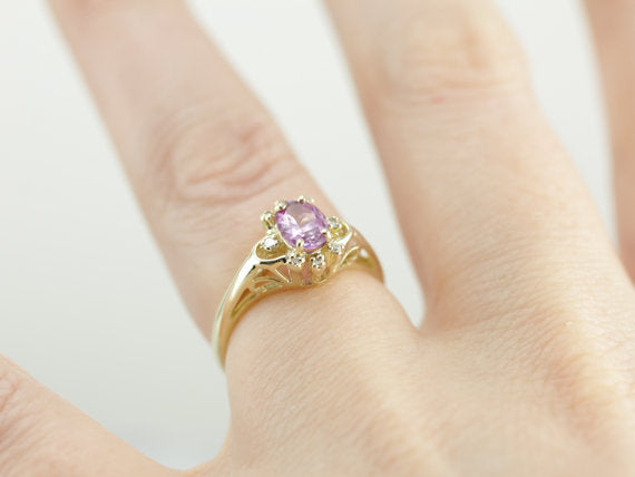Pink Sapphire Anniversary Ring