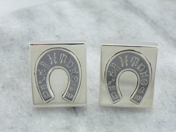 El Zodíaco en Siam: Gemelos Niello Sterling Siam, Diseño del Zodíaco en Herradura