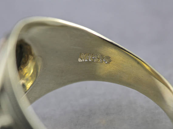 Anillo de sello de oro antiguo para hombre