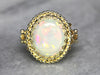 Ornate Vintage Opal Statement Ring in Yellow Gold