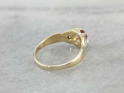 Pretty Lilac Sapphire and Diamond Ring in Modern Belcher Style Setting