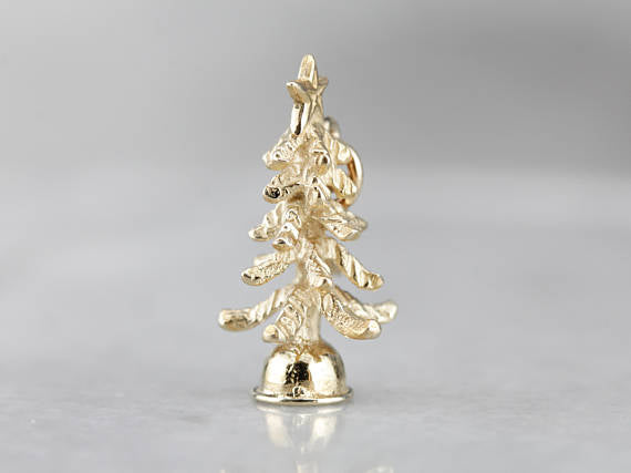 Vintage Gold Christmas Tree Charm