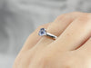 Sleek Sapphire and Platinum Engagement Ring