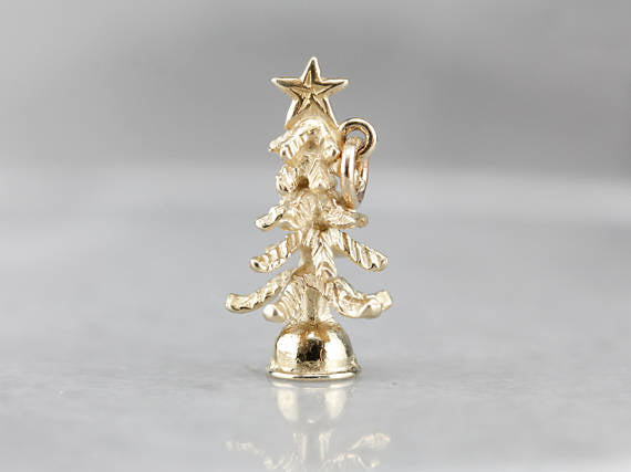 Vintage Gold Christmas Tree Charm