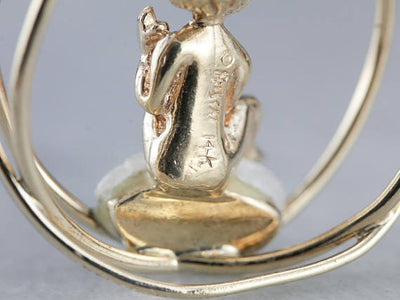 Sapphire Cherub Gold Pendant