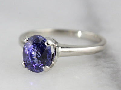 Purple Sapphire Solitaire Engagement Ring