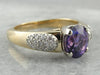 Our Finest Plum Sapphire, European Style Statement Ring with Diamond Accents