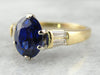 Modern Sapphire Engagement Ring with Channel Set Diamonds