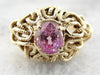 Modernist Woven Knot Pink Sapphire Ring